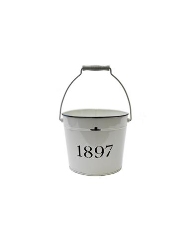 Κουβάς μεταλ.λευκός χέρι 1897 25Χ21εκ.