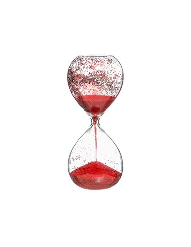 Κλεψύδρα glitter κόκκινη 1Η 8,5Χ20