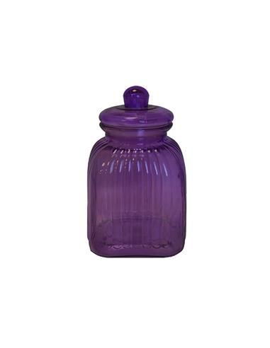 Βάζο ριγέ με καπάκι μωβ 3.3L 16Χ27