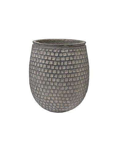 Γλάστρα cement cube αν.γκρι Φ24,5Χ28
