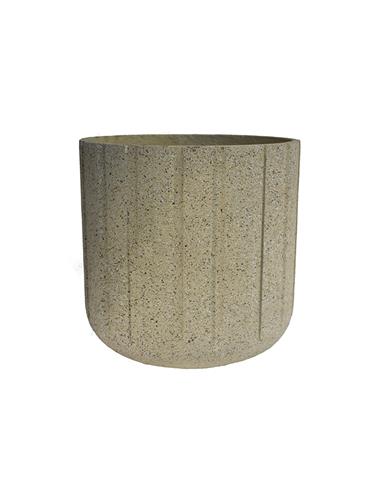 Γλάστρα κύλινδρος κεραμ.ribbed μπεζ...