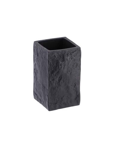 Ποτήρι μπάνιου polyresin stone μαύρο