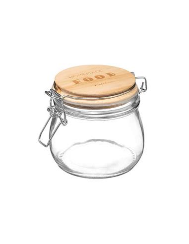 Βάζο με καπάκι ξύλινο και ελασμα 0,5L...