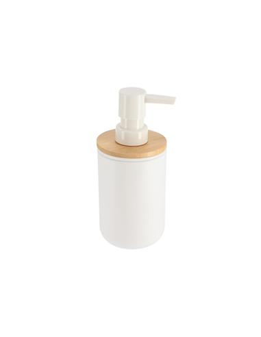 Dispenser πλαστικό λευκό με bamboo...