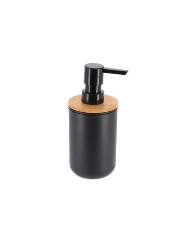 Dispenser πλαστικό μαύρο με bamboo