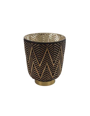 Κηροπήγιο γυαλ. Chalice μαύρο/χρυσό...