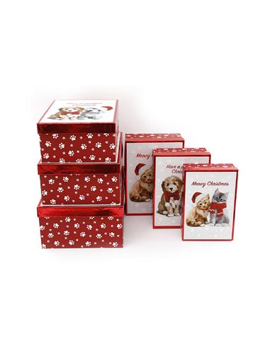 Κουτί χάρτινο xmas puppies σ/6