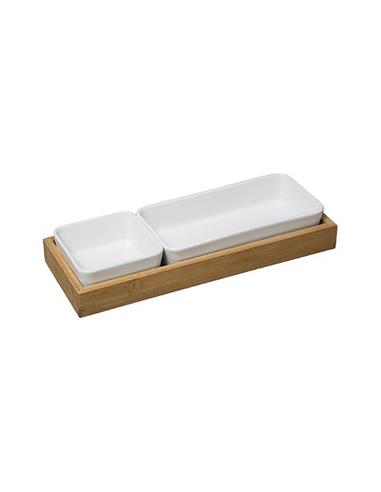 Μπωλ πορσ.Χ2 σε βάση bamboo 28X10,5