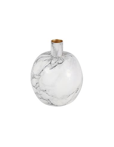 Κηροπήγιο μεταλ.marble λευκό 11Χ13