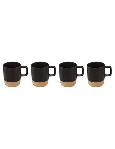 Κούπα espresso μαύρη με bamboo σ/4...