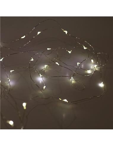 Λαμπάκια μπατ.X100LED σύρμα 10Msoft