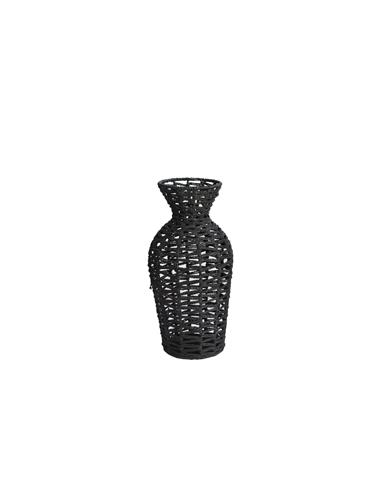 Βάζο μαύρο τεχνητή raffia  Φ17Η34cm