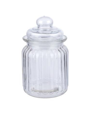 Βάζο γυάλ. με καπάκι Φ8 Η13cm 0,3lt