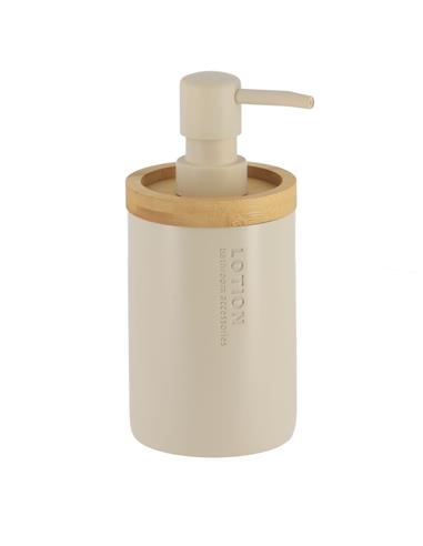 Dispenser polyresin μπεζ με bamboo