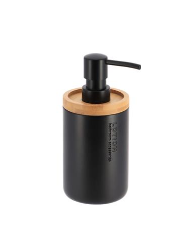 Dispenser polyresin μαύρο με bamboo