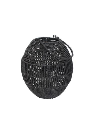Φανάρι τεχν.Raffia μαύρο Φ27Η29,5cm