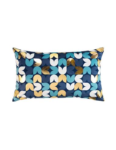 Μαξιλαροθήκη μπλε velvet/gold printed...