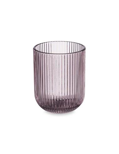 Ποτήρι νερού ριγωτό ροζ 270ml/7,5x9,2cm
