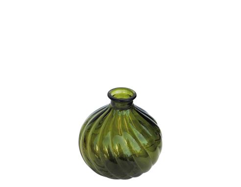 Βάζο γυάλ.recycled πράσινο Η17cm