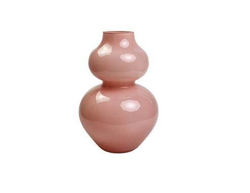 Βάζο γυαλ. γαλακτ.ροζ Φ16,5Η24,5cm
