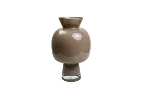 Βάζο γυαλ. γαλακτ.καφέ Φ13,5Η22,5cm