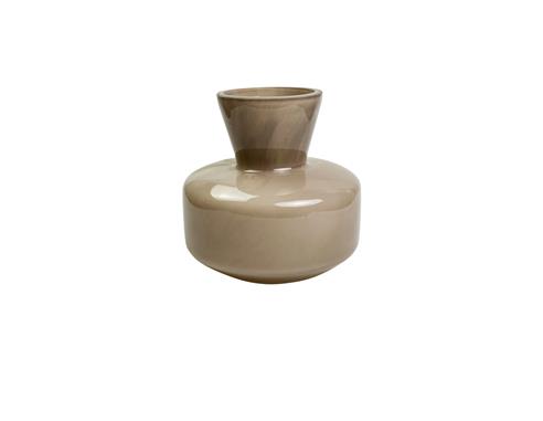 Βάζο γυαλ. γαλακτ.καφέ Φ15,5Η16cm