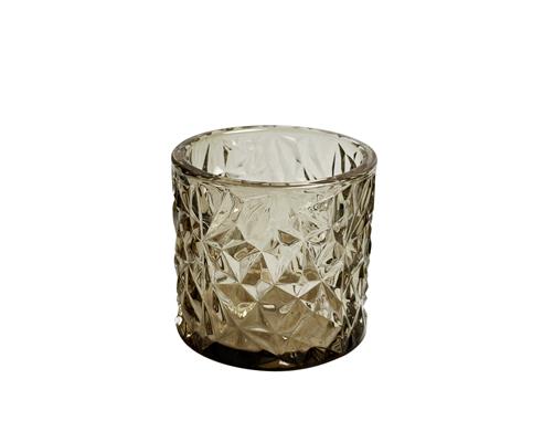 Κηροπήγιο γυάλ.ποτήρι καφέ Φ8,3Η8cm