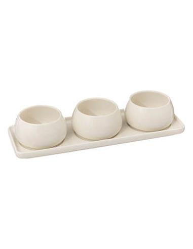 Μπωλ σερβ."NORA"STONEWARE λευκό σετ3...