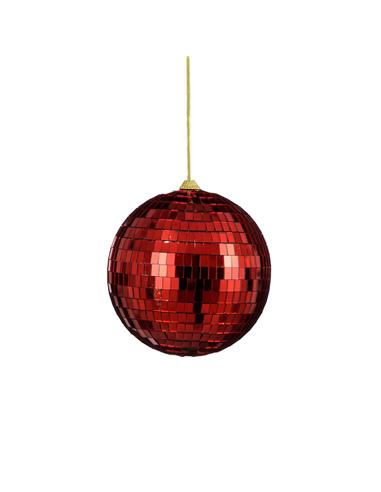 Μπάλα disco mirror κόκκινη  15εκ.