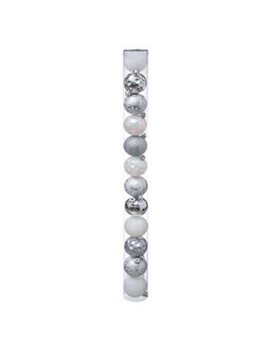 Μπάλα πλαστ.ασημί Φ6cm/set12τμχ