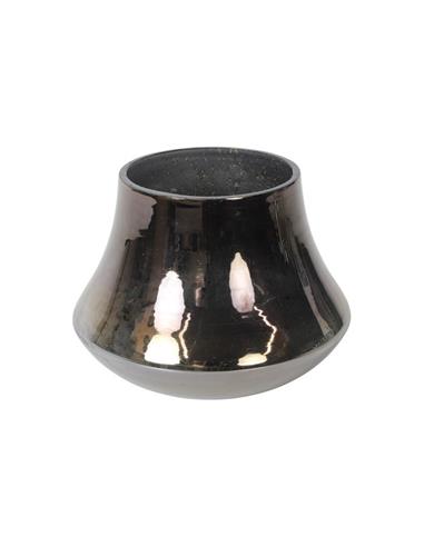 Βάζο γυάλ. γκρι Φ18 Η13,5cm