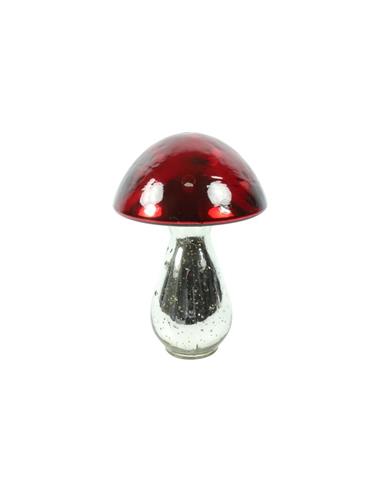 Μανιτάρι κερ.ασημί/κόκκινο Φ13,5Η20,5cm