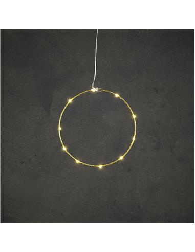 Στεφάνι χρυσό με 10LED λαμπάκια/warm...