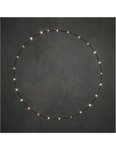 Στεφάνι μαύρο με 25LED λαμπάκια/warm...