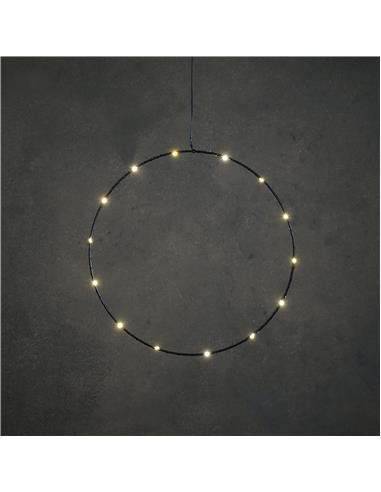 Στεφάνι μαύρο με 15LED λαμπάκια/warm...