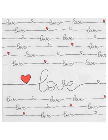 Χαρτοπετσέτες 3φυλλες"LOVE" 33x33...