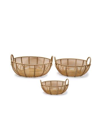 Καλάθια Polyrattan φυσικό σετ3τμχ