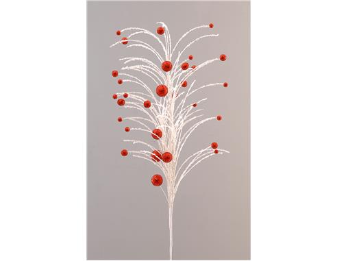 Κλαδί λευκό/κόκκινα πον πον Η104cm