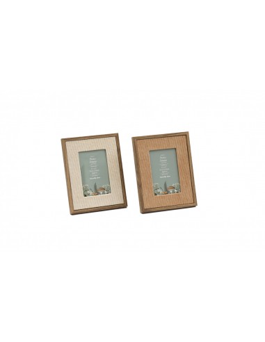 Κορνίζα κοτλέ ύφασμα/ξύλο 2χρωμ.10x15cm