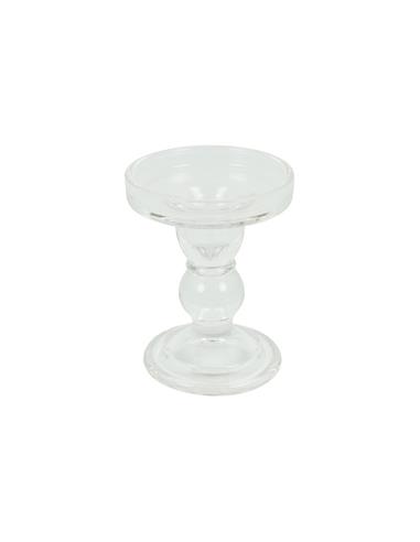 Κηροπήγιο γυαλ.διάφανο Φ8,5Η11,5cm