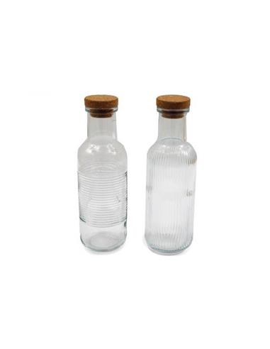 Μπουκάλι γυάλ. καπάκι φελλός 1l/8x27,5CM