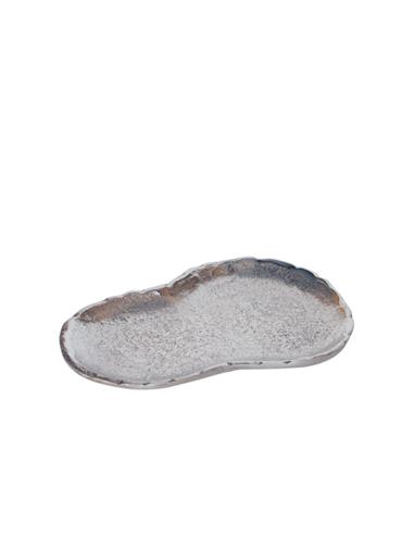 Πιατέλα μεταλ. Ασημί 21x14Η1,5cm