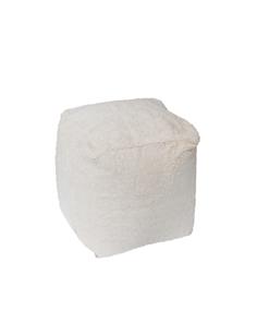 Πουφ μπουκλέ εκρού 45Χ45Χ45cm