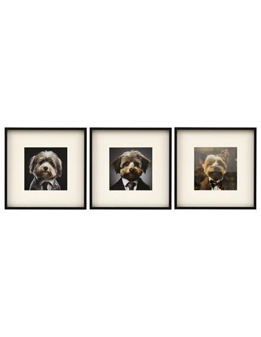 Κάδρο "FLUFFY DOG" /3σχέδια 40x40cm