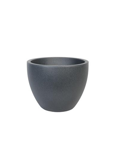 Γλάστρα πλαστ.BOWL LEATHER ανθρακ.Φ40Χ30