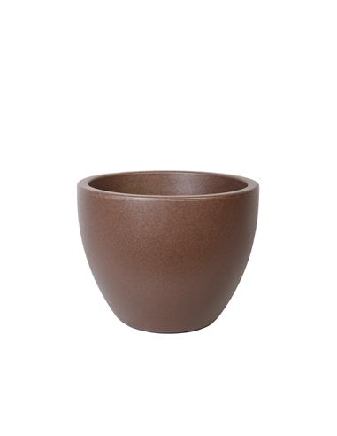 Γλάστρα πλαστ.BOWL LEATHER καφέ Φ40Χ30
