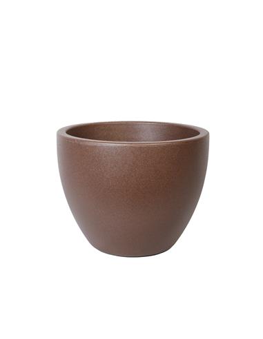 Γλάστρα πλαστ.BOWL LEATHER καφέ Φ50Χ37
