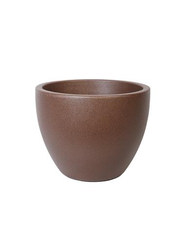 Γλάστρα πλαστ.BOWL LEATHER καφέ Φ60X43