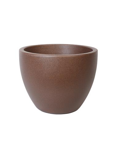 Γλάστρα πλαστ.BOWL LEATHER καφέ Φ80Χ60
