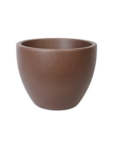 Γλάστρα πλαστ.BOWL LEATHER καφέ Φ100Χ75